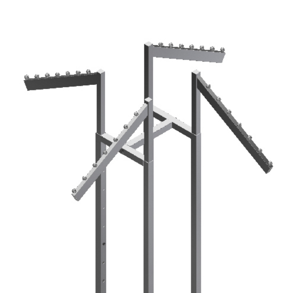 4-way rack - 4 Slanted Rectangular Arms