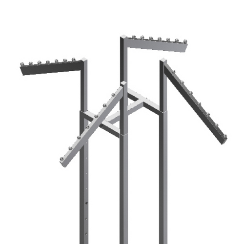 4-way rack - 4 Slanted Rectangular Arms