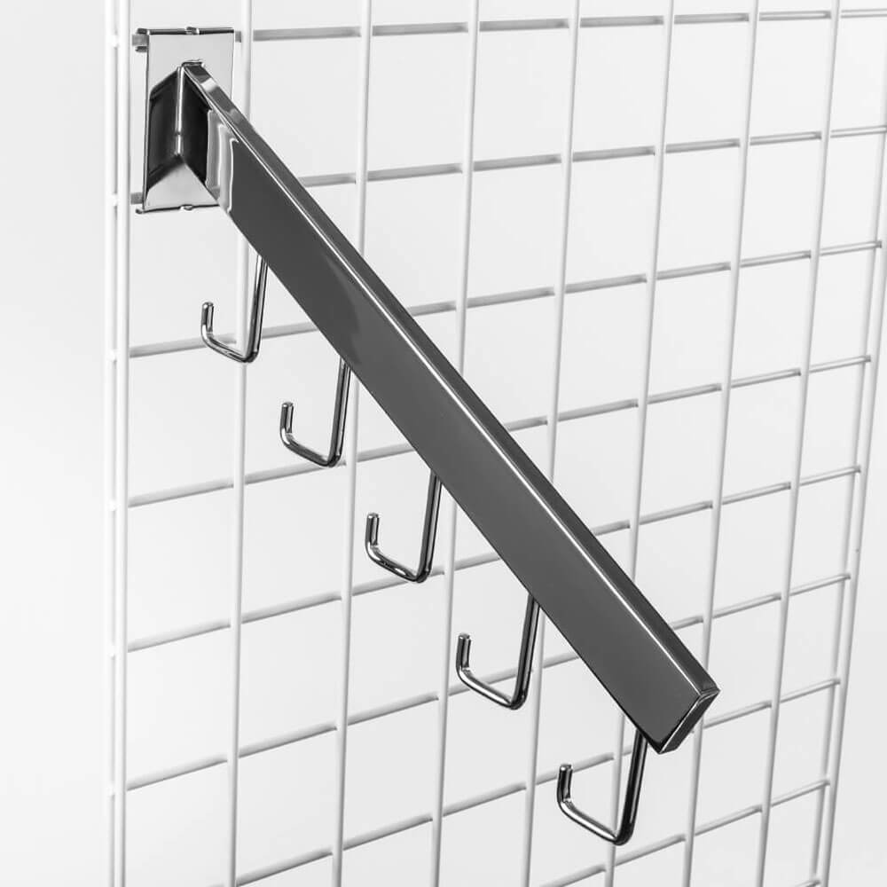 Grid Waterfall with hooks Rectangular - Chrome