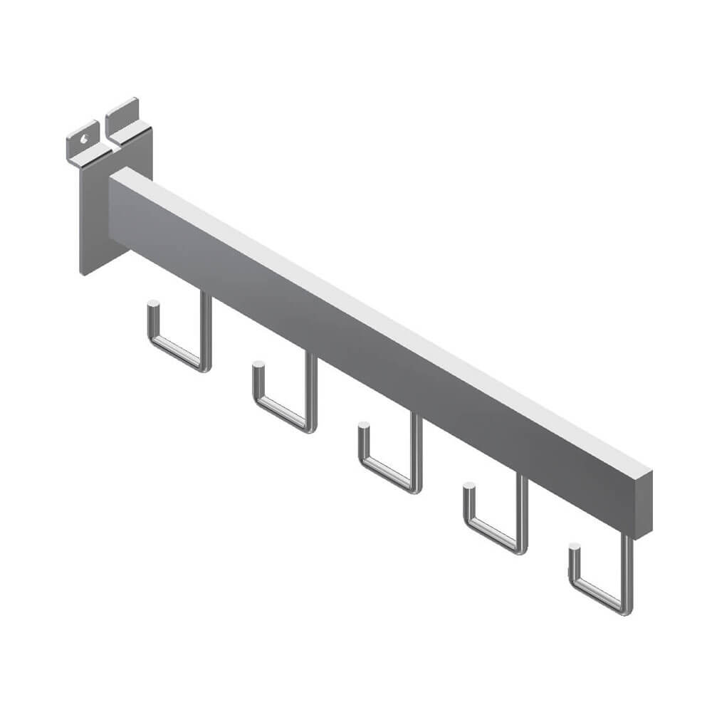 16" Faceout with 5 Hooks - Straight - Rectangular Tubing