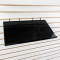 Slopped black metal shelf for slatwall
