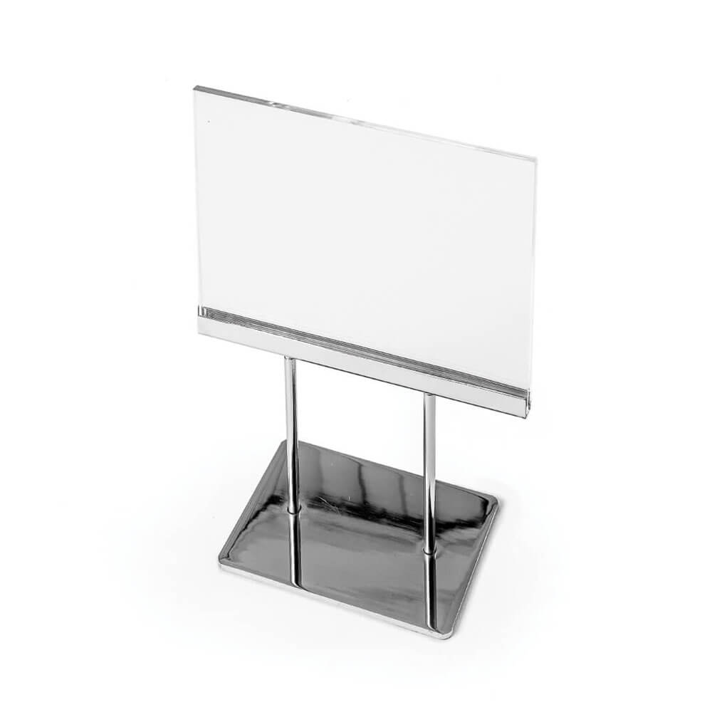 Plexi Sign / Print Holder with Chrome & Felt BAse