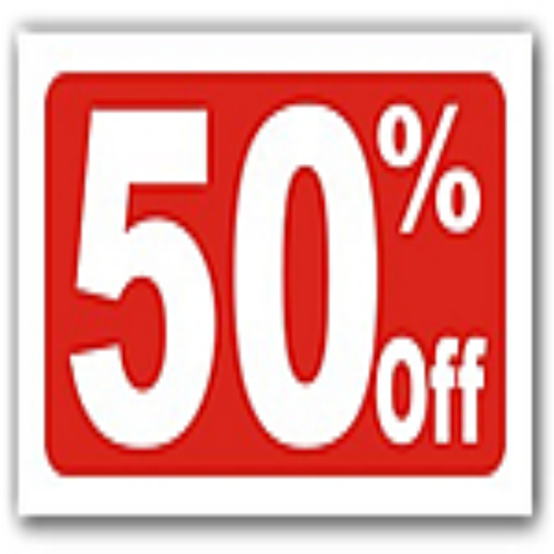 50 percent Discount Sign