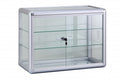 2 SHELF - COUNTERTOP SILVER ALUMINUM SHOWCASE