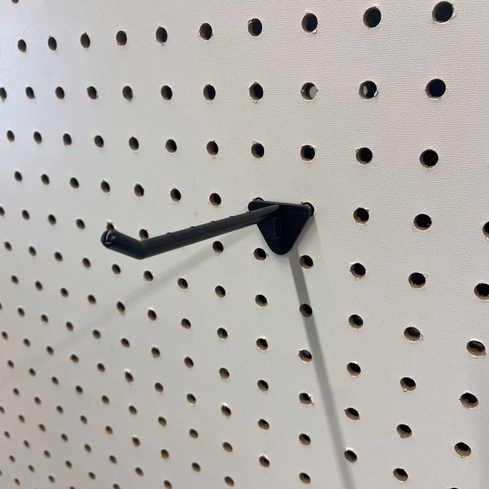 Single Plastic Peg Hook - Black