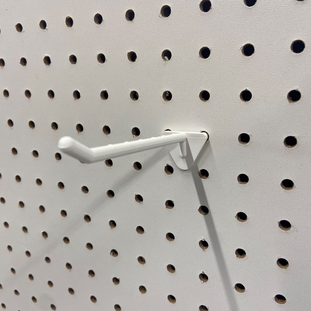 Single Plastic Peg Hook - White