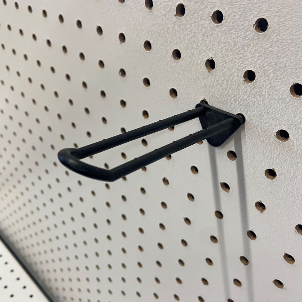 Double Loop Plastic Peg Hook - Black