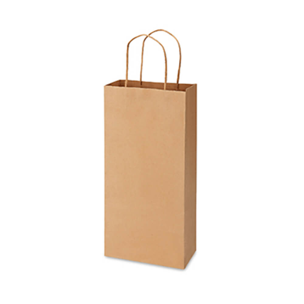 Kraft Paper Shopping Bags - 6" x 3.5" x 12"