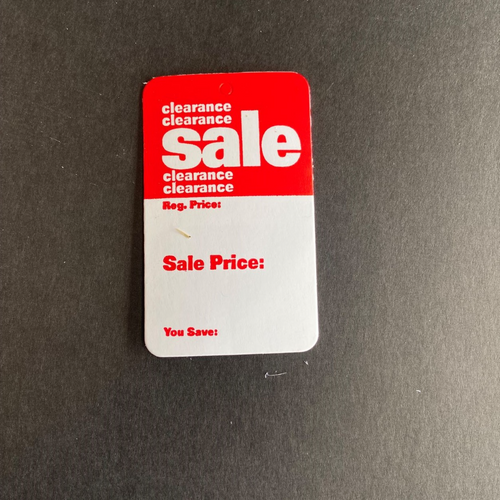 "CLEARANCE SALE" Merchandise Tag