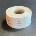 Number/Style Size Stickers
