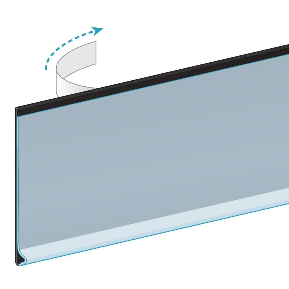 Black Label / Sign Holder Flat Mount with Adhesive