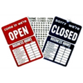 Open / Close Sign - Hours Shown Below